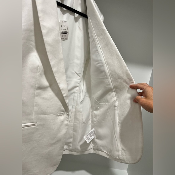 J. Crew Linen cotton Blend One Button Blazer White Size 0 NEW capsule wardrobe - Picture 7 of 14